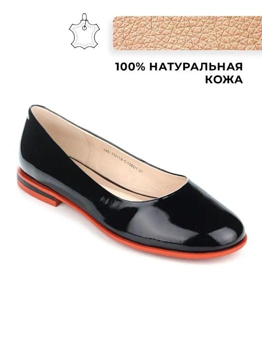 Женские балетки FEDERICA RODARI черные, артикул 38E-TD119-C106D1