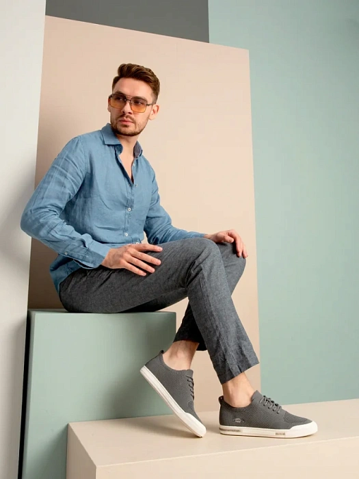 Мужские кеды BRUNO RENZONI  серые, артикул BR13527-MB/10