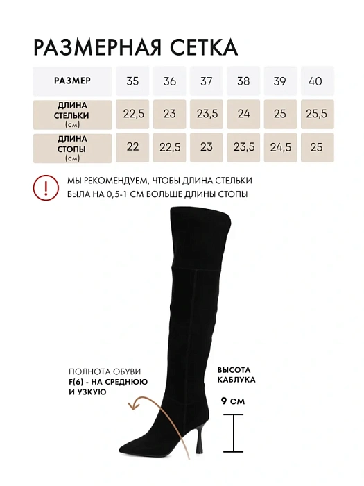 Женские ботфорты FEDERICA RODARI черные, артикул 7E-3H546-355