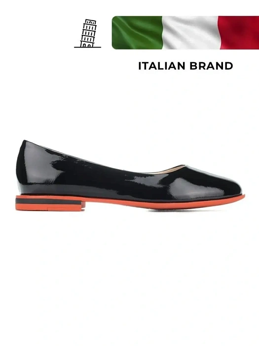 Женские балетки FEDERICA RODARI черные, артикул 38E-TD119-C106D1