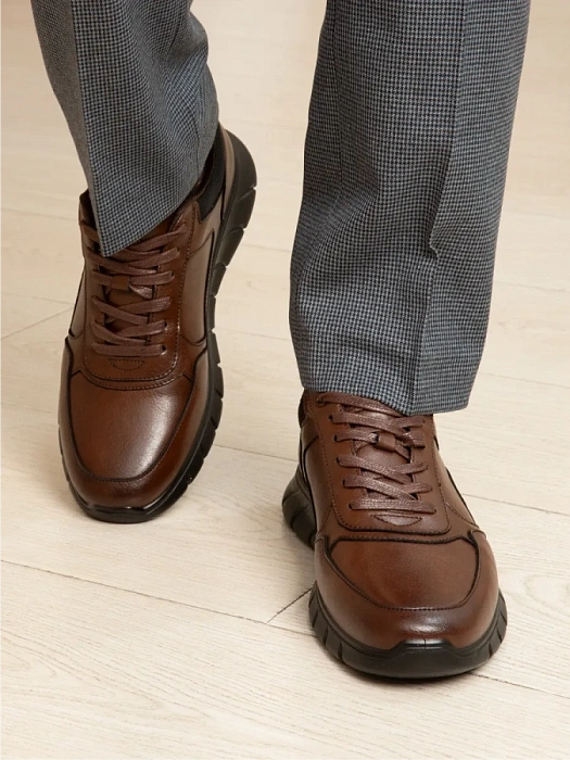 Мужские кроссовки BRUNO RENZONI  коричневые, артикул DSHD-DM003