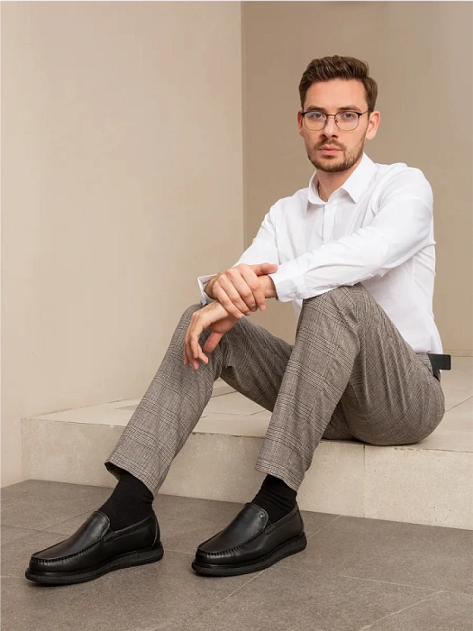 Мужские мокасины BRUNO RENZONI  черные, артикул 290A-16Z-961