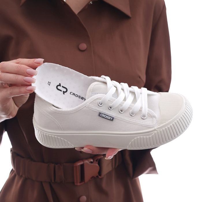 Женские кеды CROSBY белые, артикул 437195/01-03