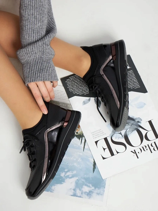 Женские кроссовки eObuv черные, артикул 81060-4