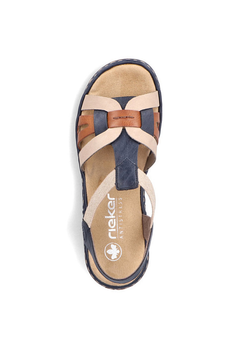 Женские сандалии RIEKER синие, артикул 65918-90