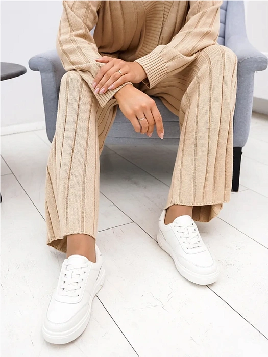 Женские кроссовки FEDERICA RODARI белые, артикул 42E-306-21D