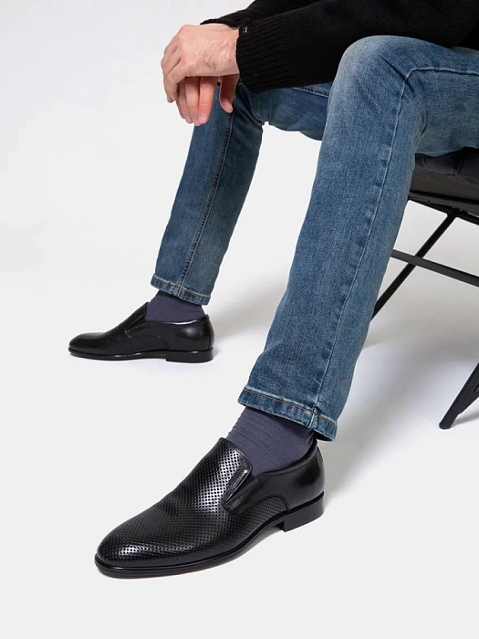 Мужские туфли BRUNO RENZONI  черные, артикул 5529B-916A