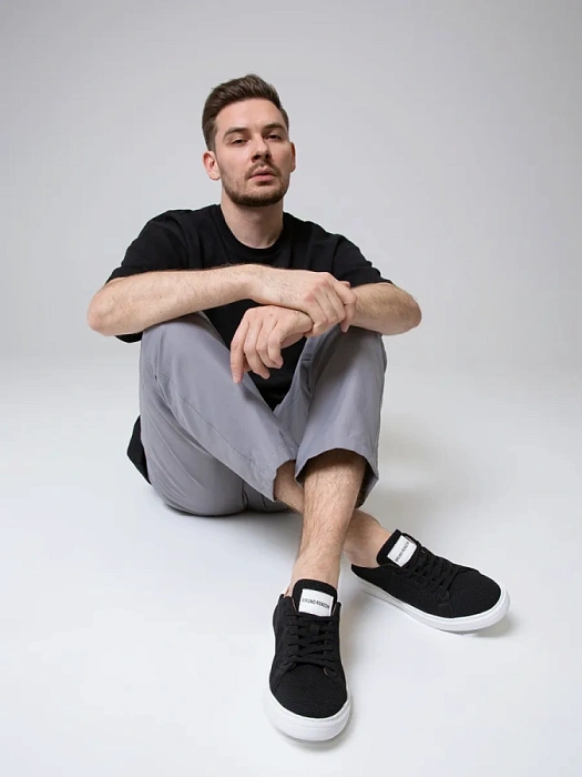 Мужские кеды BRUNO RENZONI  черные, артикул ZS23132-1