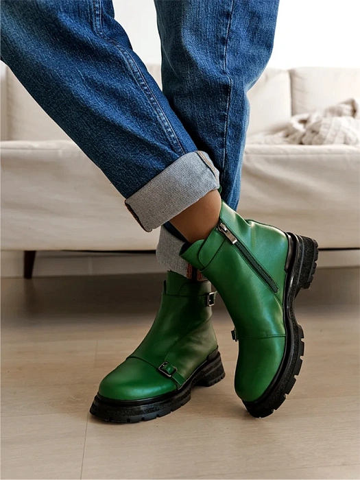 Женские ботинки basic FEDERICA RODARI зеленые, артикул 4E-6484-513