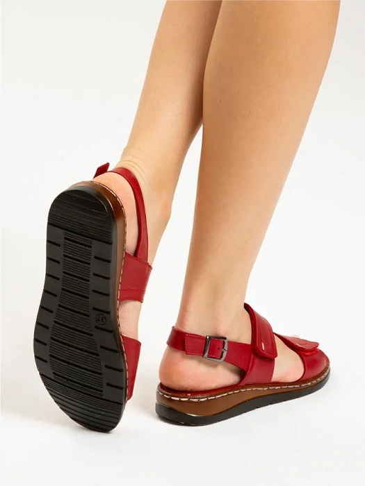 Женские босоножки  eObuv красные, артикул D24YS-1295