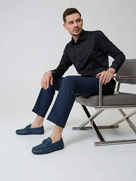 Мужские мокасины BRUNO RENZONI  синие, артикул WL2352-3