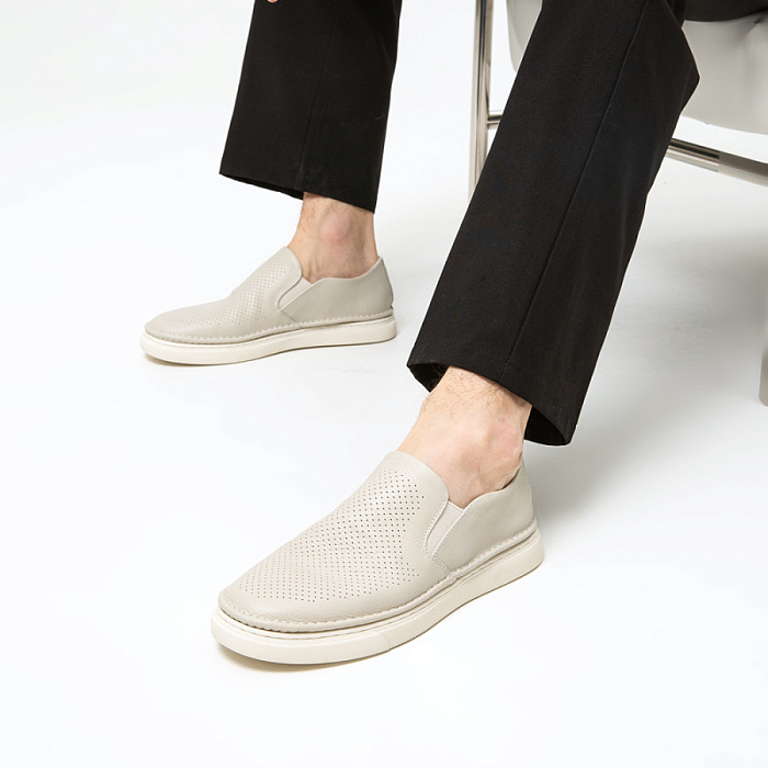 Мужские слипоны BRUNO RENZONI  бежевые, артикул BR16706-MB