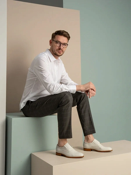 Мужские дерби BRUNO RENZONI  бежевые, артикул 5240B-989B