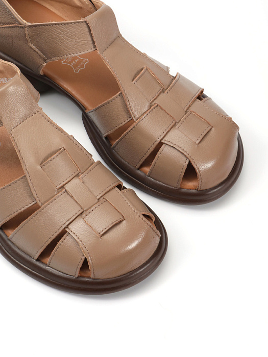 Женские сандалеты basic eObuv коричневые, артикул CTS25-BWLM3-008C