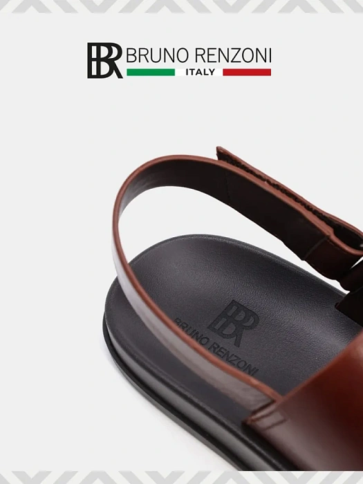 Мужские сандалии BRUNO RENZONI  коричневые, артикул TK910-13-P2