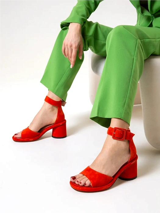 Женские туфли откр. basic FEDERICA RODARI красные, артикул 17E-K794-L893-630A