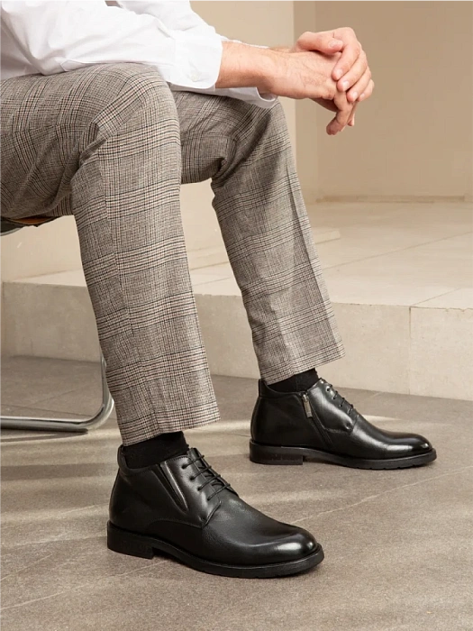 Мужские ботинки BRUNO RENZONI  черные, артикул H011-1