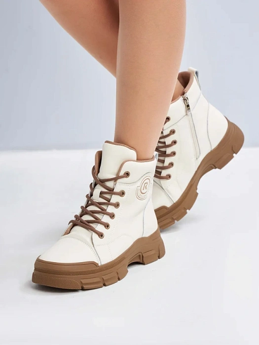 Женские ботинки eObuv бежевые, артикул AW25-60-1