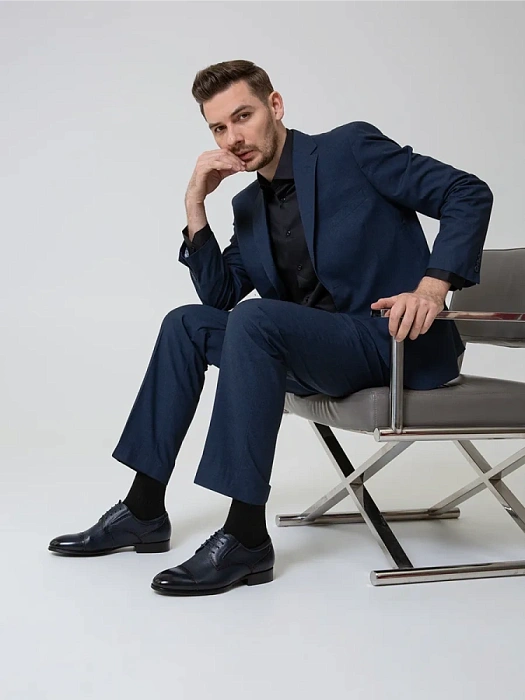 Мужские туфли BRUNO RENZONI  синие, артикул 5526A-720B