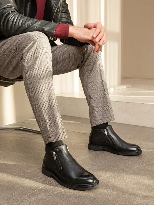 Мужские ботинки BRUNO RENZONI  черные, артикул H011-2