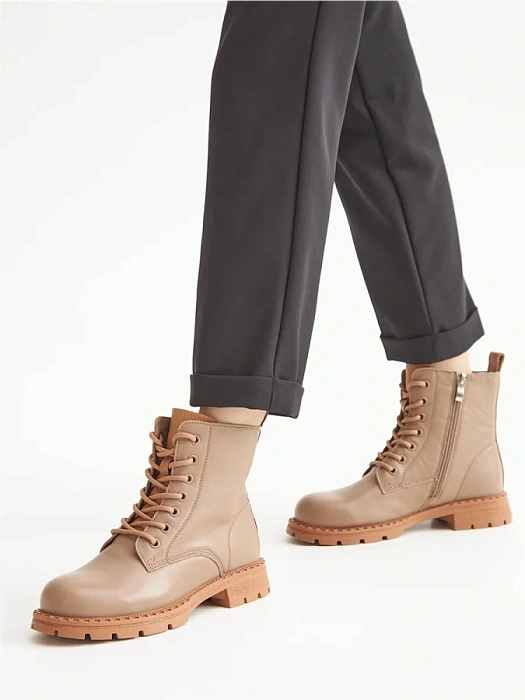 Женские берцы Donna Daniella  бежевые, артикул DH-W24-WLM3-5992-2