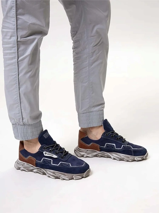 Мужские кроссовки BRUNO RENZONI  синие, артикул 010.797
