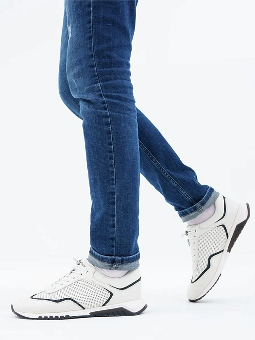 Мужские кроссовки BRUNO RENZONI  белые, артикул Q117B-1D