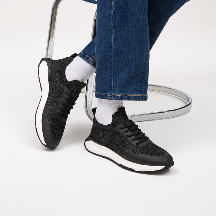 Мужские кроссовки BRUNO RENZONI  черные, артикул LN3704-1