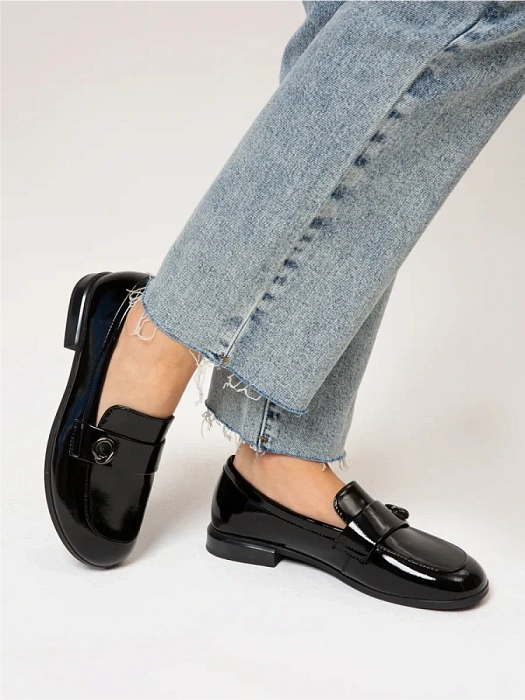 Женские лоферы SOFIA-ALEXANDRA черные, артикул 51-TMU11-7-501