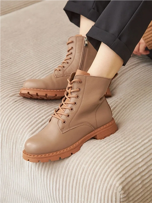 Женские берцы Donna Daniella  бежевые, артикул DH-W24-WLM3-5992-2