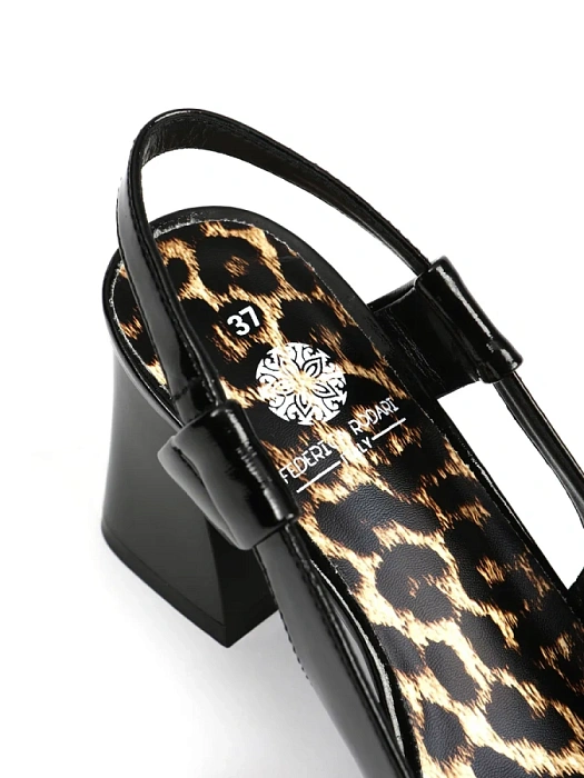 Женские слингбэки FEDERICA RODARI черные, артикул 43E-T1178-L95010-2