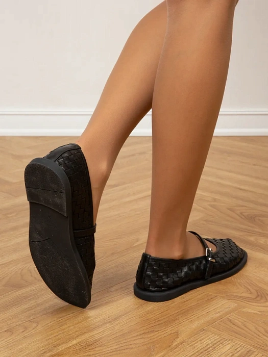 Женские балетки SOFIA-ALEXANDRA черные, артикул 38E-HF1235-6102D1