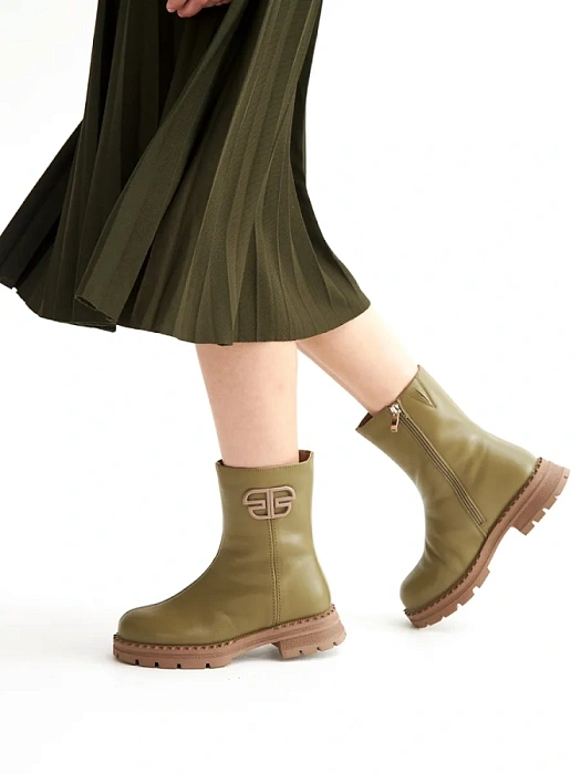 Женские полусапоги Donna Daniella  зеленые, артикул 32W10-59-106Z