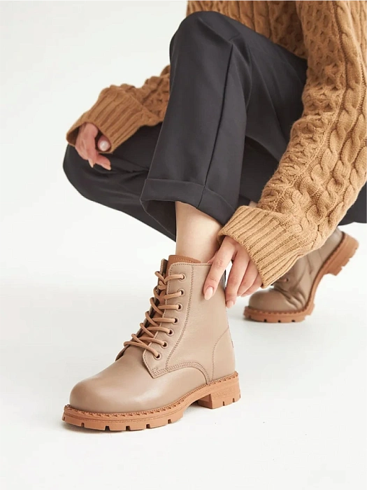 Женские берцы Donna Daniella  бежевые, артикул DH-W24-WLM3-5992-2