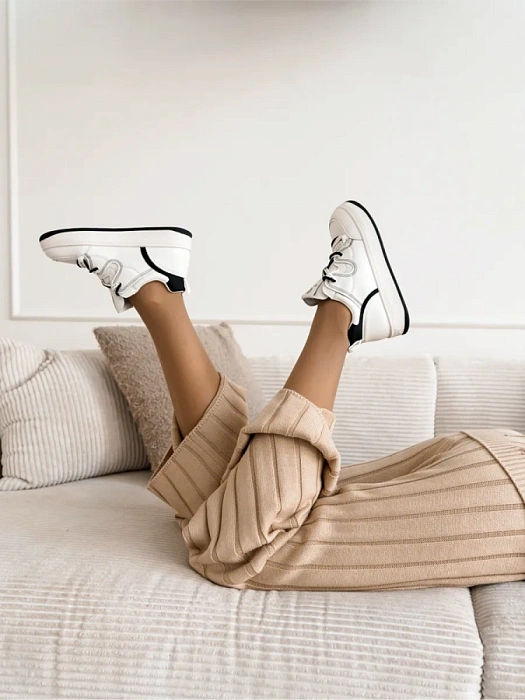 Женские кеды FEDERICA RODARI белые, артикул 42E-L620-1D