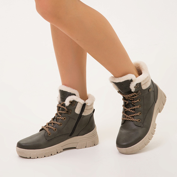 Женские ботинки basic REMONTE зеленые, артикул D0E71-52