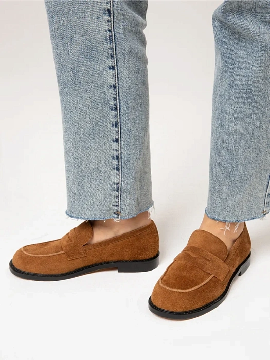 Женские лоферы SOFIA-ALEXANDRA коричневые, артикул LT235-7-B