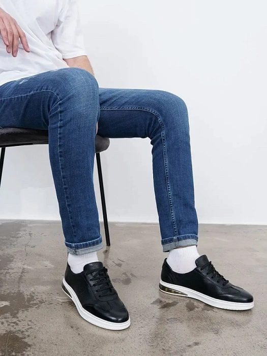 Мужские кеды BRUNO RENZONI  черные, артикул YS391AB-K21A