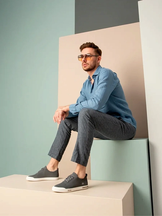 Мужские кеды BRUNO RENZONI  серые, артикул BR13527-MB/10