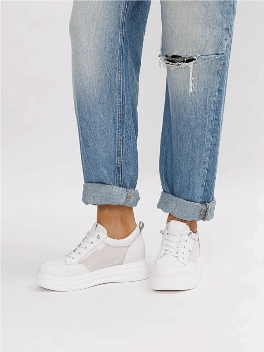 Женские кеды eObuv белые, артикул AW25-60-11