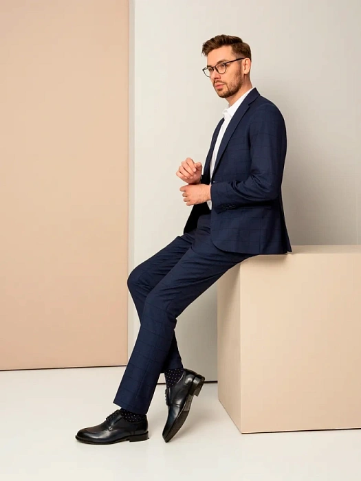 Мужские дерби BRUNO RENZONI  синие, артикул YS509A-K54C-NP