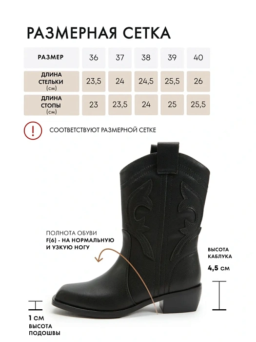 Женские казаки FEDERICA RODARI черные, артикул 43E-PV4616BB-25W