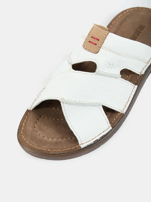 Мужские слайдеры BRUNO RENZONI  белые, артикул 028.6025-10