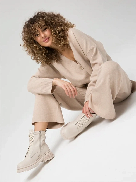 Женские ботинки basic FEDERICA RODARI бежевые, артикул 7E-3C469-840