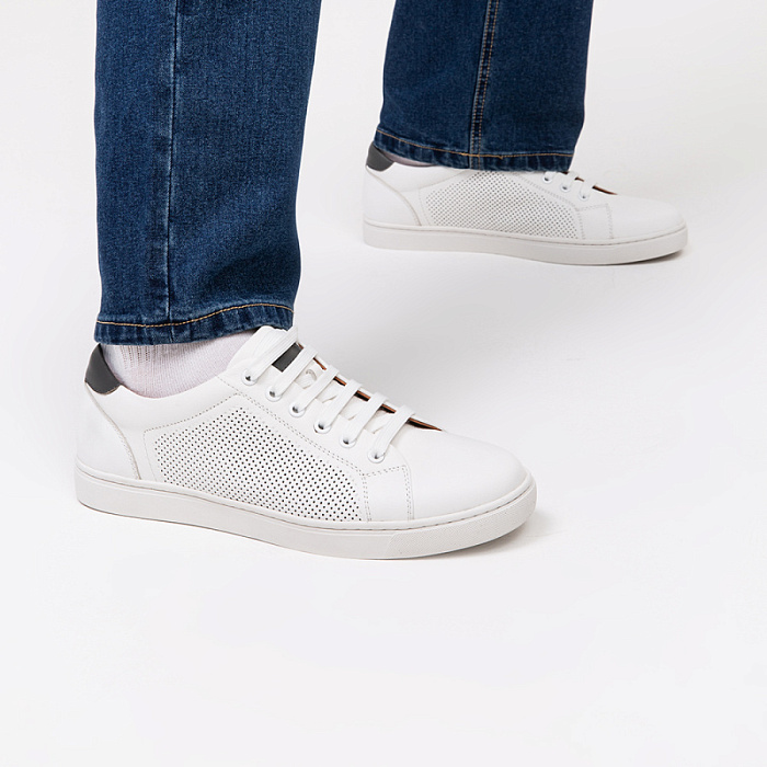 Мужские кеды BRUNO RENZONI  белые, артикул 8821B-890B