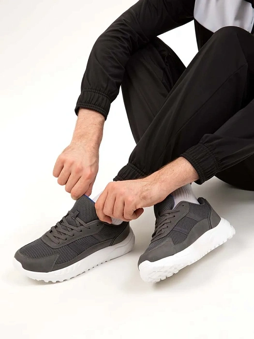 Мужские кроссовки BRUNO RENZONI  серые, артикул 447008/01-04BR