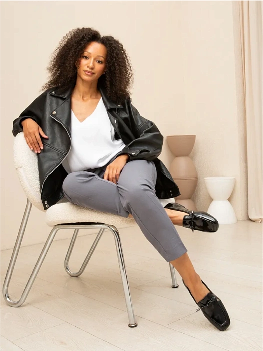 Женские лоферы FEDERICA RODARI черные, артикул 43E-S1683-Z37978-3