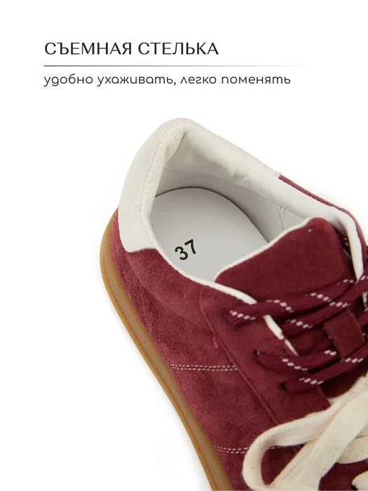 Женские кеды eObuv бордовые, артикул 25AW-011