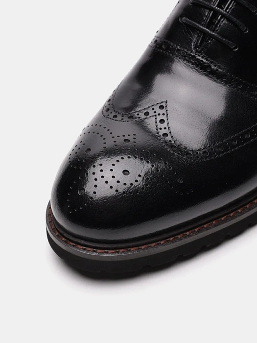 Мужские броги BRUNO RENZONI  черные, артикул 5485A-706A