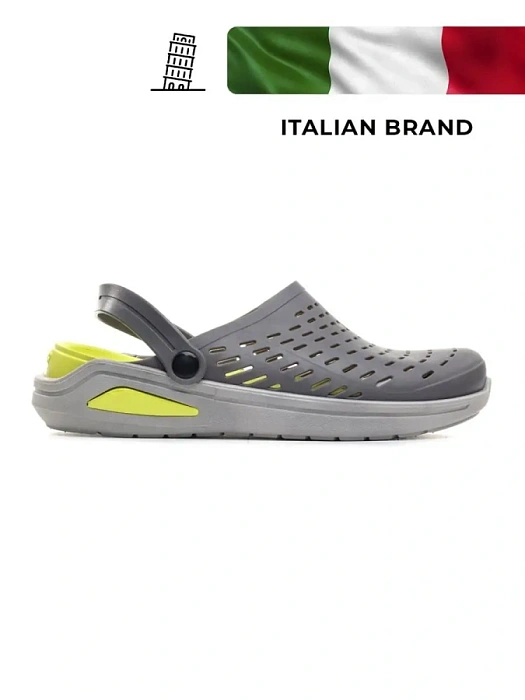 Мужские сабо BRUNO RENZONI  серые, артикул 437398/01-01BR